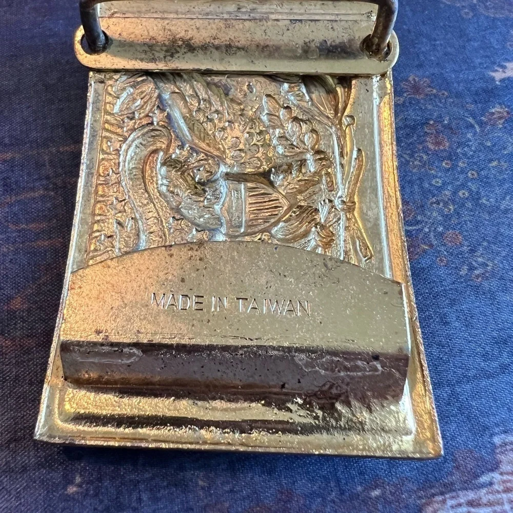 Vintage U.S. Eagle Belt Buckle | “E Pluribus Unum” | Made in Taiwan 1970s